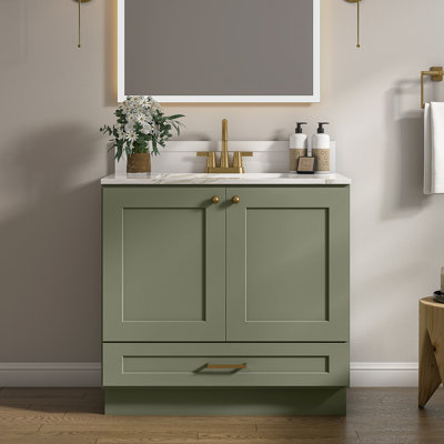 Ready to Assemble Solid Wood Shaker Sink Base Bath Cabinet Only – Countertop Not Included