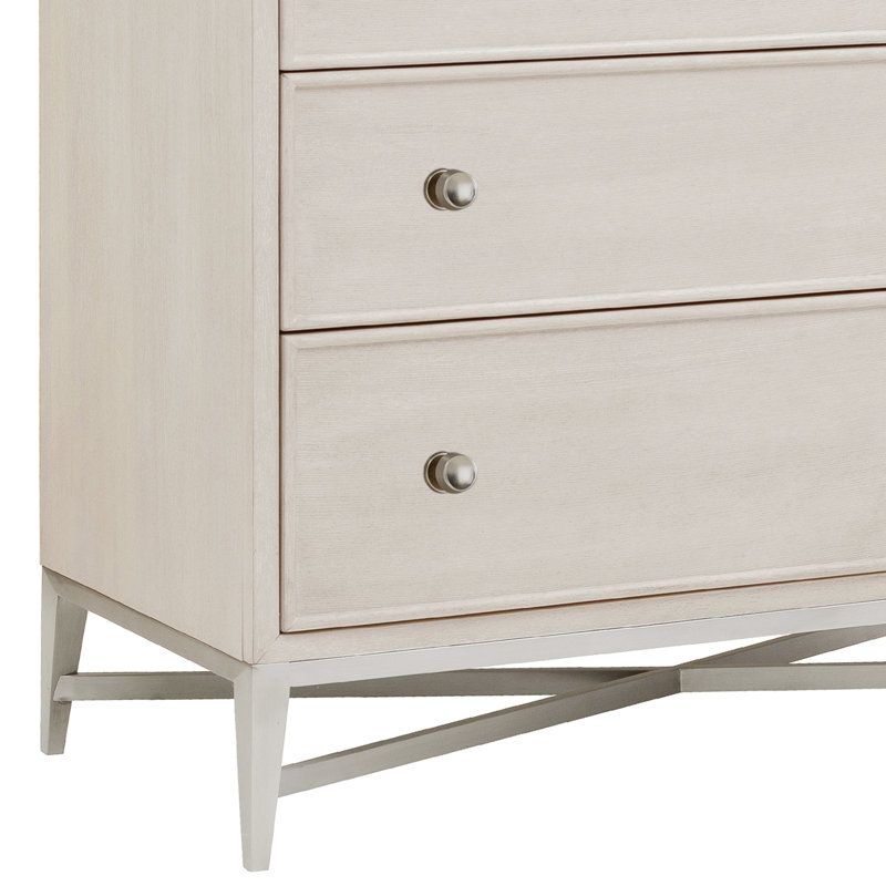 Ashby Place Beige and White 4-Drawer Bachelor's Chest with Marble Top