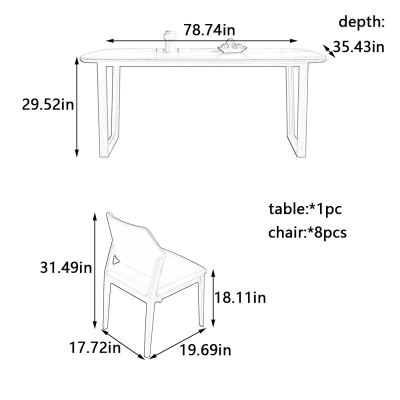Ensemble de table et chaises Rock Rock, 9