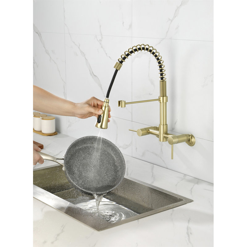 3 Functions Wall Mounted Bridge Kitchen Faucet