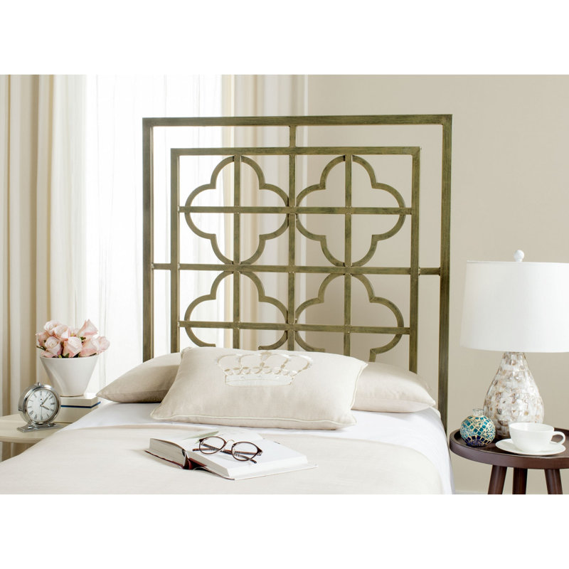 Lucinda Metal Headboard, Twin, Distressed Brass