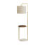 Lampe sur pied Myle, tablette ronde, port USB, 67 pouces, cadre en métal-107123042