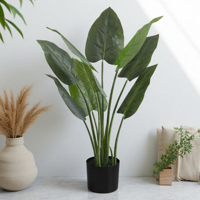 Aureum artificiel 36 "- plante de plancher en pot avec de vraies feuilles de toucher, décor de verdure d'intérieur pour un bureau personnel