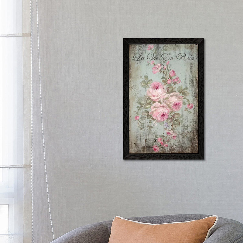 La Vie En Rose by Debi Coules - Wrapped Canvas Painting, 101.6 cm H x 66.04 cm W, Black Framed