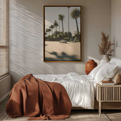 Golden Palm Avenue Canvas Art Print
