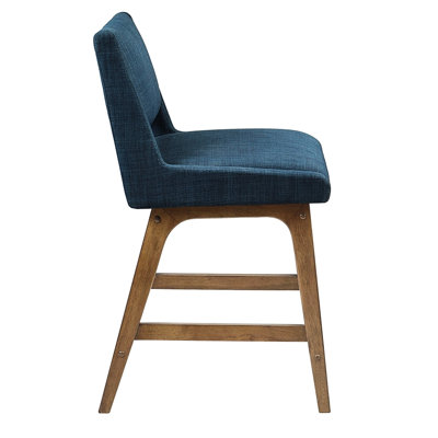 Magnifique tabouret de comptoir, coussin de siège de 4,75 po, repose-pieds de 6,5 po, capacité de 300 lb, revêtement bleu marine, tabouret de salle à manger avec cadre en bois de pacanier et lierre, siège épais, hauteur maximale,