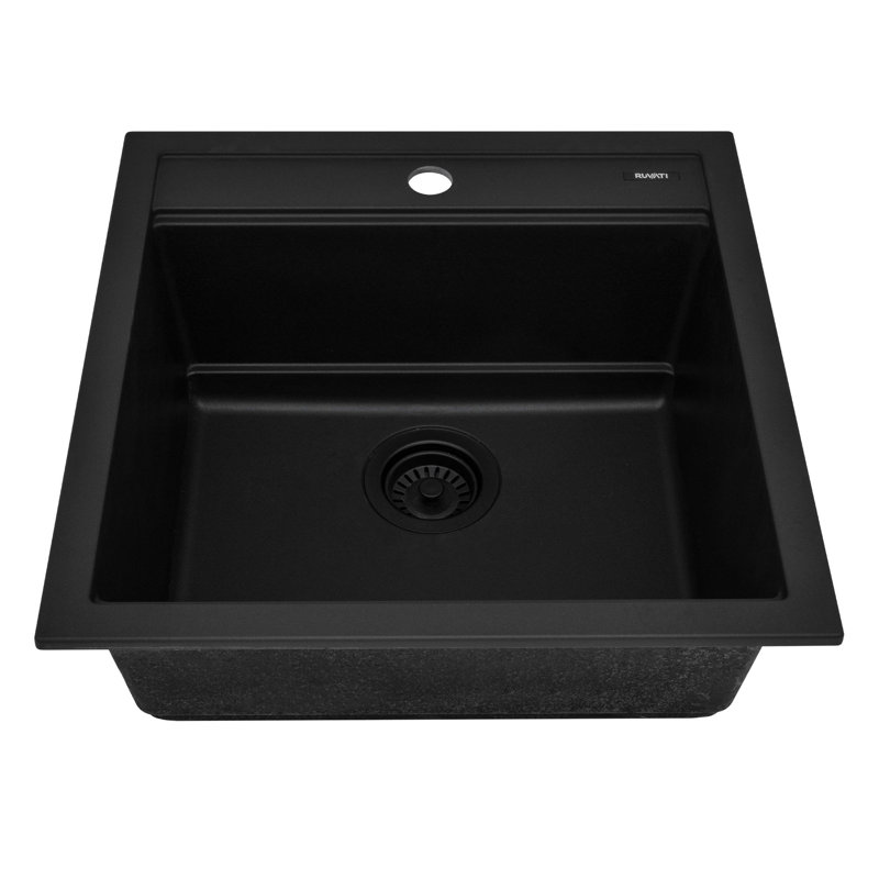 20'' L Drop-In Triple Bowl Granite Composite Kitchen Sink, Black