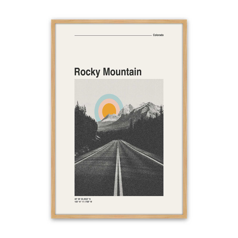 «Rocky Mountain Travel» par Garima Dhawan, reproduction d'art, Tanné, Cadre à joints visibles, H 16 po x l 12 po