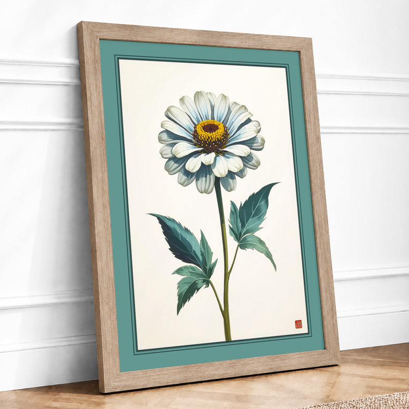 Daisy Study Botanical - Framed Print, A1 - 84.1 x 59.4 cm, Oak