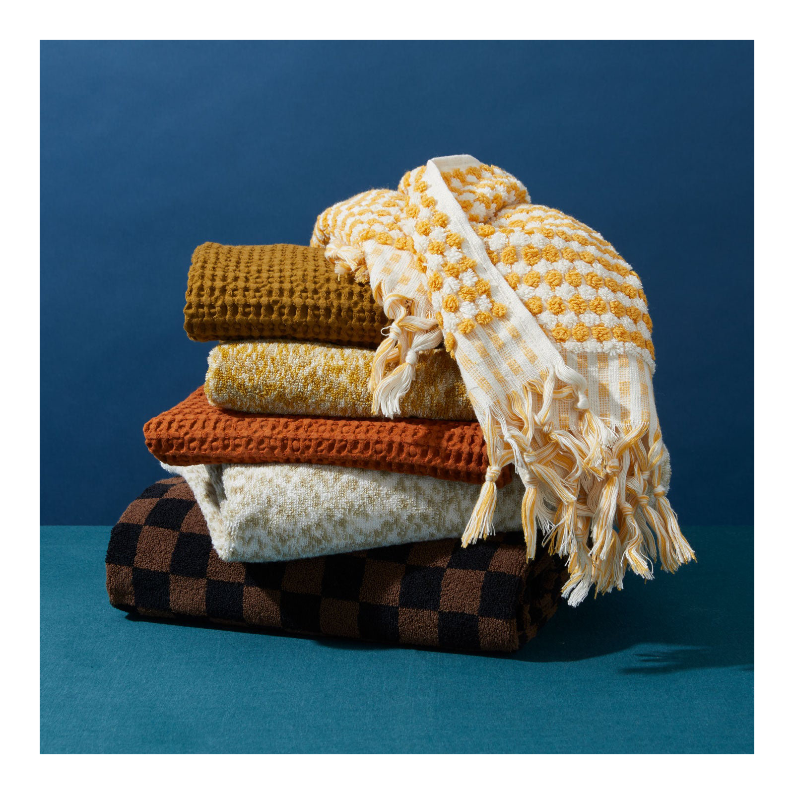  Cotton, Mustard/Bronze, Hand Towel - 1 Pack