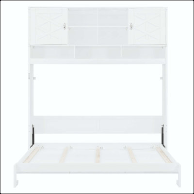 Grand lit escamotable avec grand rangement