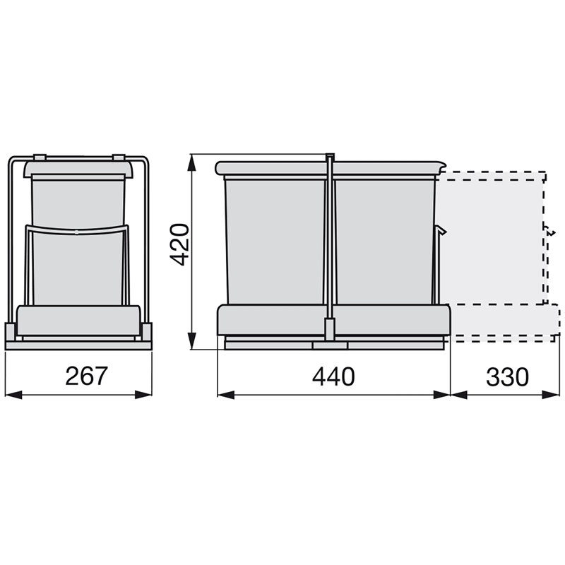 Morten 28 Litre Pull Out Rubbish Bin