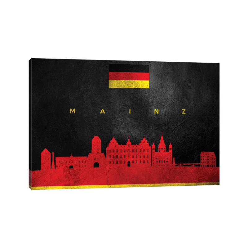«Mainz Allemagne Skyline» par Adrian Baldovino, impression sur toile tendue, H 18 po x l 26 po x P 1,5 po