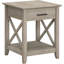 Table de bout avec tiroir, table de chevet avec rangement, meubles de salon et de chambre à coucher, collection Key West, gris délavé
