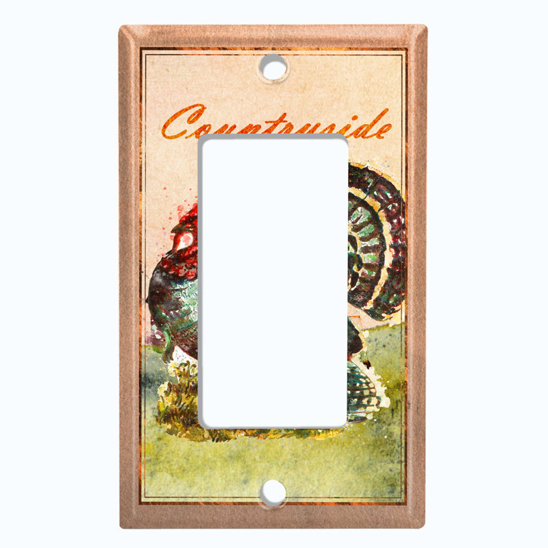 Patterned 1 - Gang Toggle Light Switch Standard Wall Plate