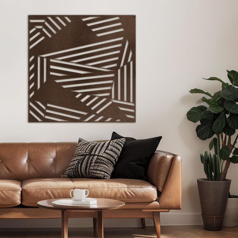 Wall Decor Metal, 30" H x 30" W x 0.05" D, Bronze