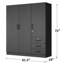 Penderie avec armoire à suspendre de 61 po de largeur avec 3 tiroirs et tablettes Garrity-1652005761