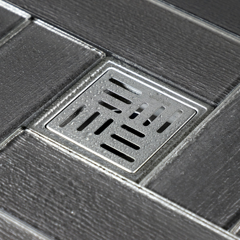 Kingston Brass Watercourse 4-Inch Square Shower Drain