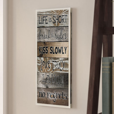 « life is short »-impression typographique