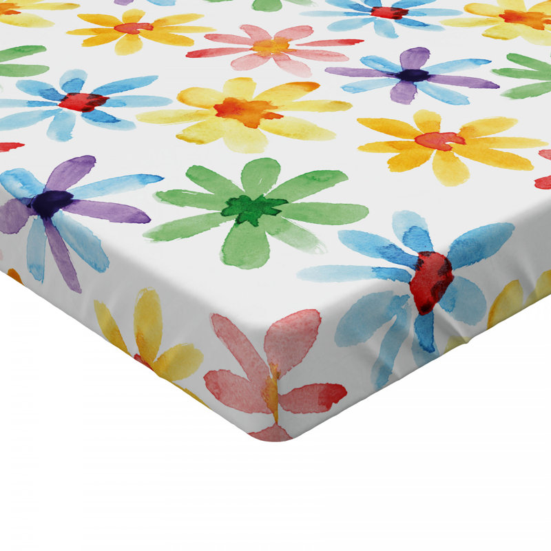 Microfiber Floral Fitted Sheet, Full Fitted Sheet