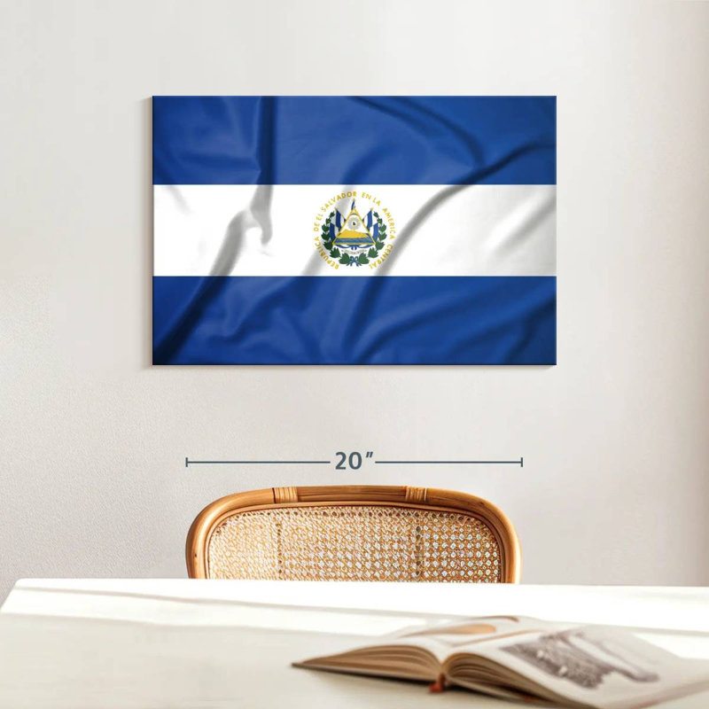 Borges El Salvador Silk Flag, 16" H x 24" W