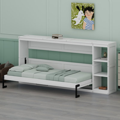 Wall Bed with Integrated Storage Shelving