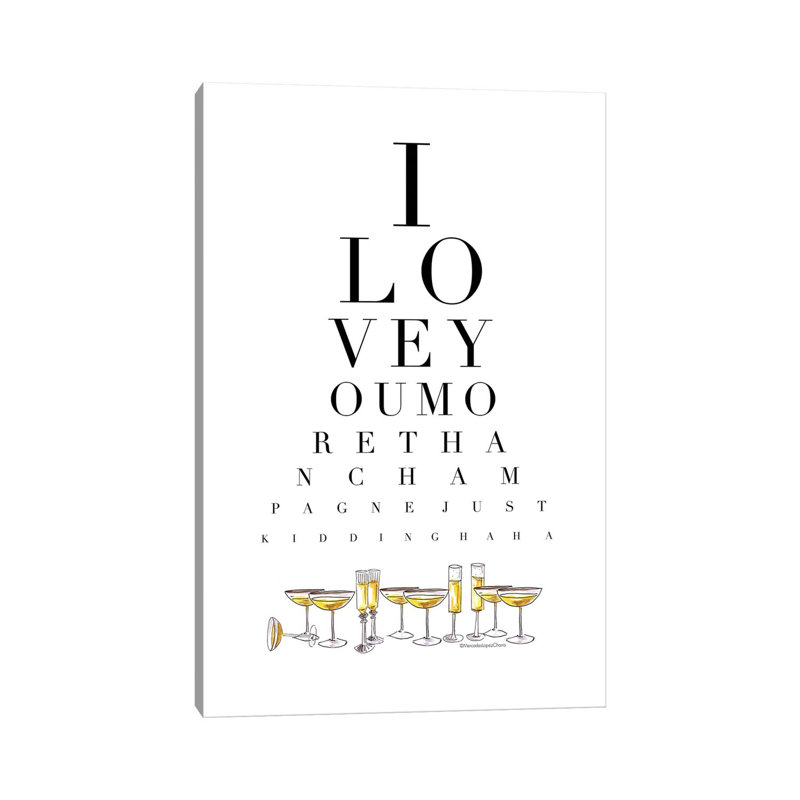Champagne Eye Test by Mercedes Lopez Charro - Wrapped Canvas Print