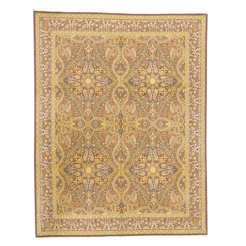 Hand Knotted Wool Area Rug in Aubergine