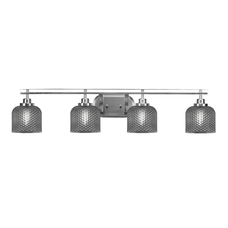 Barre d'éclairage de salle de bain 4 lumières Scituate, Clair, Noir mat
