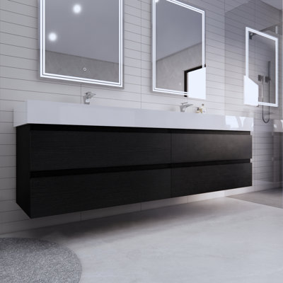 Ensemble de meuble-lavabo mural double 84 po Babajide