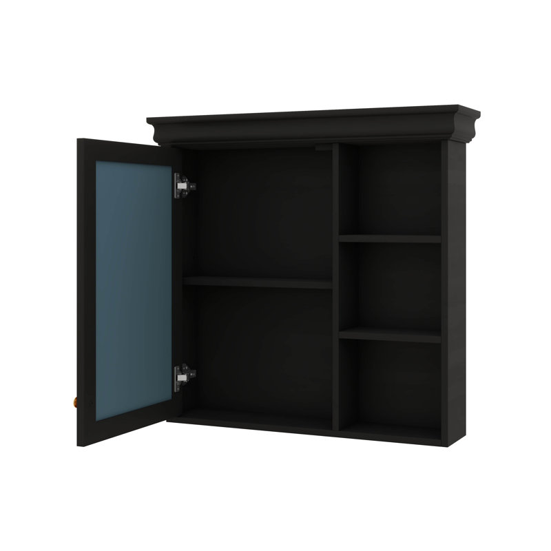 Armoire à pharmacie murale moderne avec miroir, armoire à pharmacie murale de 30 po x 28 po avec rangement et tablettes ouvertes