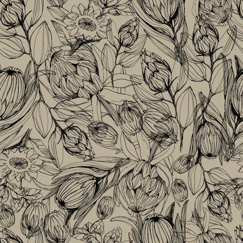 Murale Protea, L 125 po x L 125 po