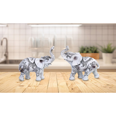 Figurine éléphant blanche 2 pièces 2 pièces