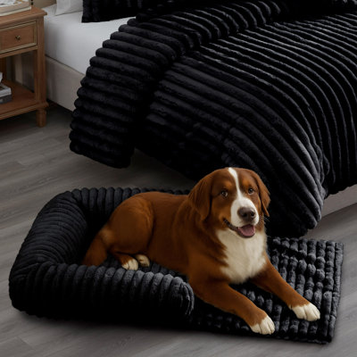 Long Sofa-style Large Black Pet Bed 36"x28"x7"
