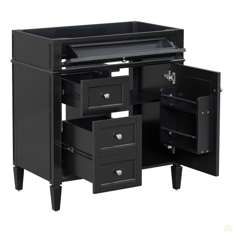 30'' Bathroom Vanity Without Top Sink, Bathroom Storage Cabinet With 2 Drawers And A Tip-Out Drawer (NOT INCLUDE BASIN), 30"