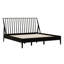 Très grand lit plateforme en bois de bambou massif avec tête de lit, cadre de lit bohémien avec lattes en bois et support en métal, style Mid-Century moderne-100109039-100109037