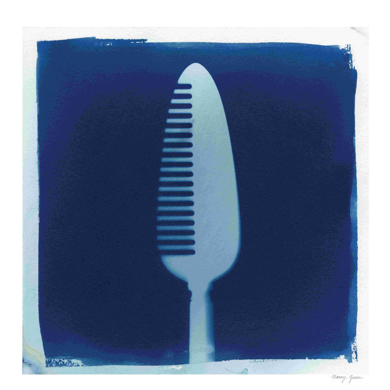 Photographie «Cyanype Kitchen I» par Nancy Green, H 20 po x l 20 po, Toile tendue