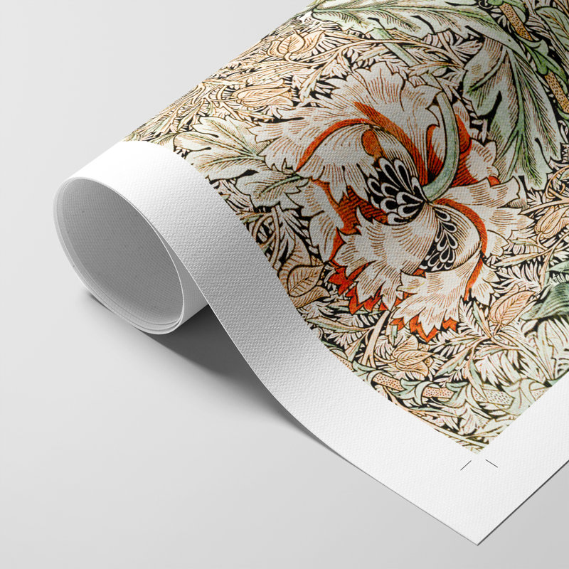 Motif floral rétro CCLXV III - reproduction de toile seulement - non encadrée, H 36 po x l 24 po