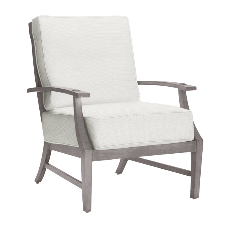 Croquet Patio Chair with Cushions, Welt, Oyster, Intermix Bark