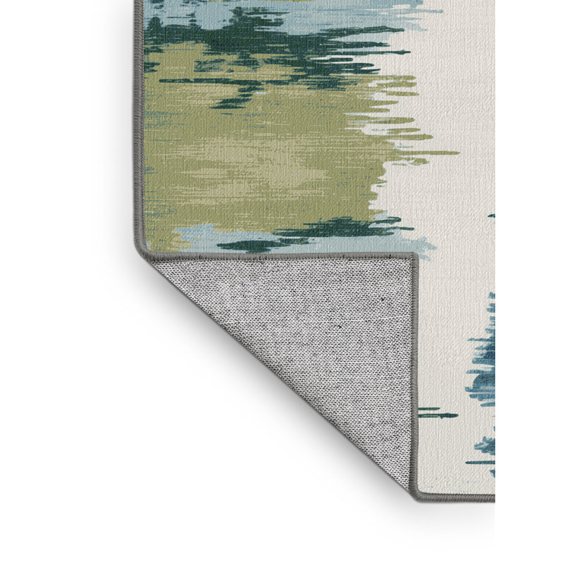 Tapis gris aquarelle lavable à la machine