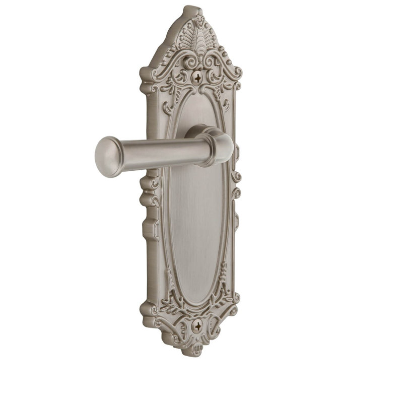 Grandeur Grande plaque d'intimité victorienne avec levier Georgetown, 2 3/4", Nickel satiné