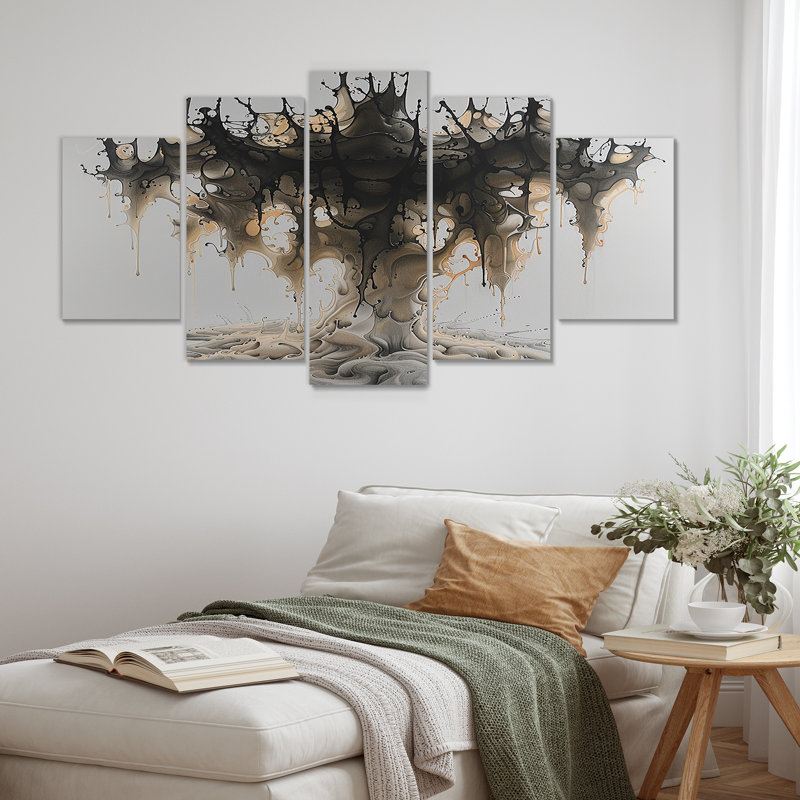 «Ethereal Tree Awakening Art», ensemble de 5 décorations murales abstraites, H 32 po x l 60 po