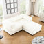 Chenille blanche 2 avec rangement, siège cylindrique et contemporain, centre de table moderne à 2 places, assise confortable-1794149091-1794149095-1794149092