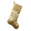 Chaussette de Noël 20,5 "à paillettes dorées avec manchette en velours de coton