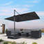 Grand parasol incurvé rectangulaire inclinable 10 x 13 pi avec base-841176627