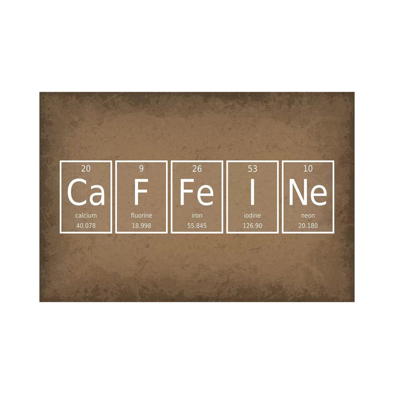 «Caffeine» par GetYourNerdOn - Art textuel sur toile tendue, H 26 po x l 40 po x 1,5 po
