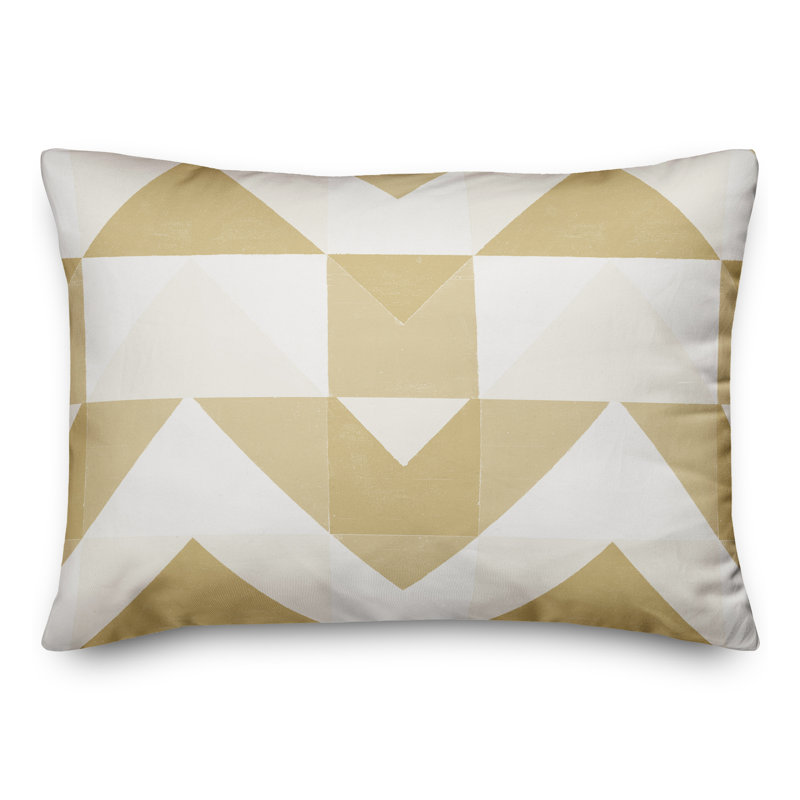 Abstract Outdoor Throw Pillow, Yellow
