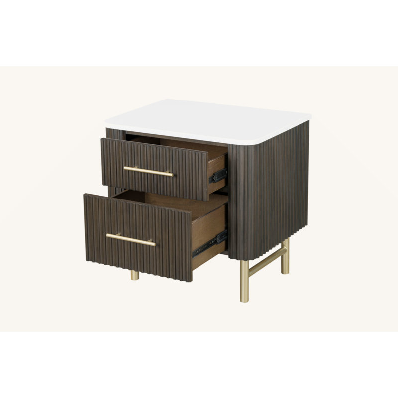 Clayten 2-Drawer Nightstand in Espresso