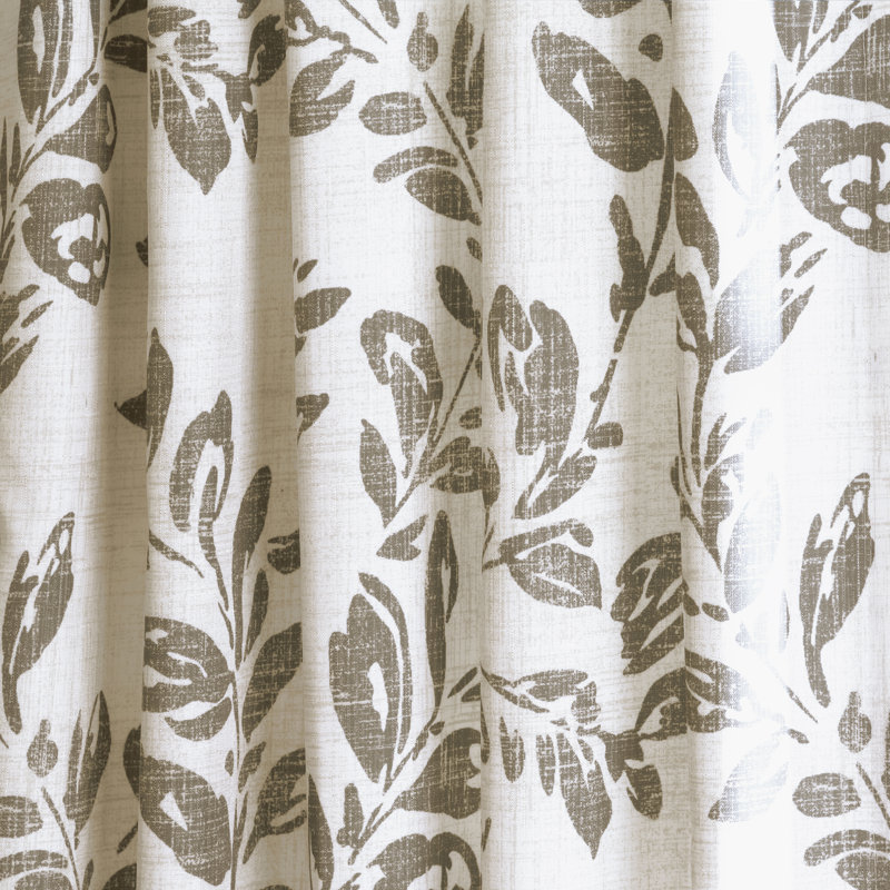 Etheldreda 100% Polyester Room Darkening Climbing Vine Printed Curtain Panel with  Rod Pocket Top and Hidden Back Tabs 