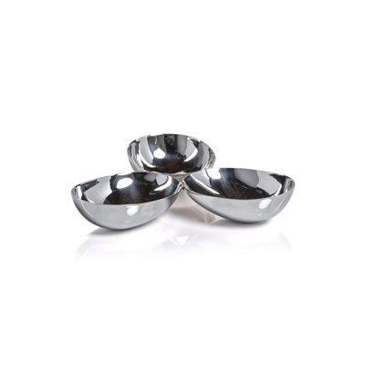 Latis Polished Stainless Steel Triple Nut Bowl